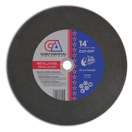 14" x 1/8" (5/32) x 20mm Triple Reinforced High Speed Gas or Electric Abrasive Saw Blade for Metal